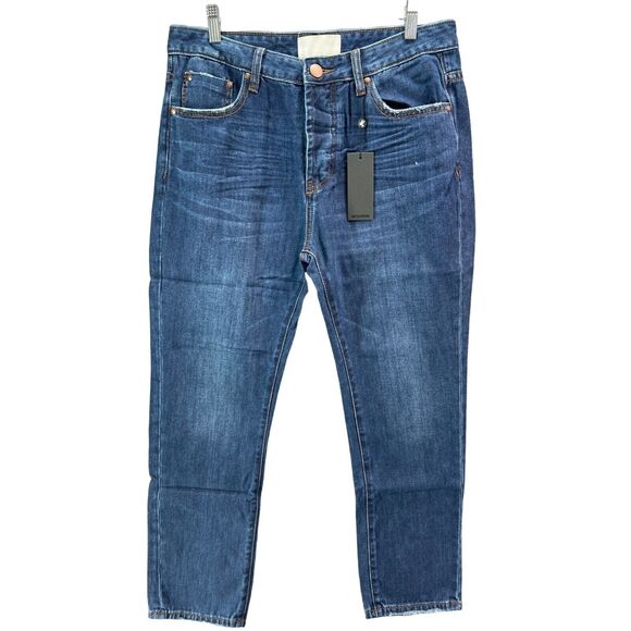 One Teaspoon Jeans Men 33R Blue Moon Mr Classics Rigid Denim Straight Button Fly - Picture 1 of 12